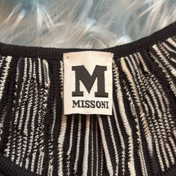 MISSONI Abstract Semi Sheer Black White Knit Top - Picture 4 of 10